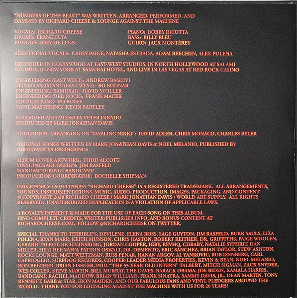 Richard Cheese & Lounge Against The Machine : Numbers Of The Beast (LP,Album,Limited Edition,Stereo)
