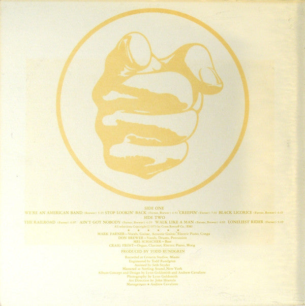 Grand Funk Railroad : We're An American Band (LP,Album)