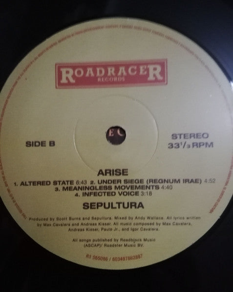 Sepultura : Arise (LP,Album,Reissue,Remastered)