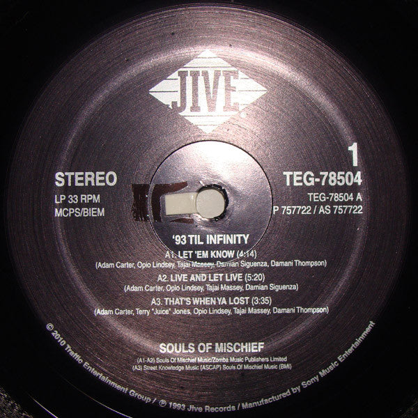 Souls Of Mischief : 93 'Til Infinity (LP,Album,Reissue,Remastered)
