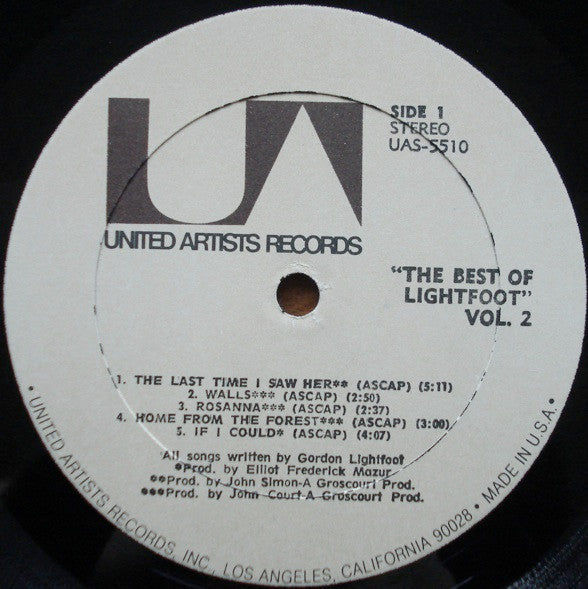 Gordon Lightfoot : Classic Lightfoot (The Best Of Lightfoot / Volume 2) (LP,Compilation)