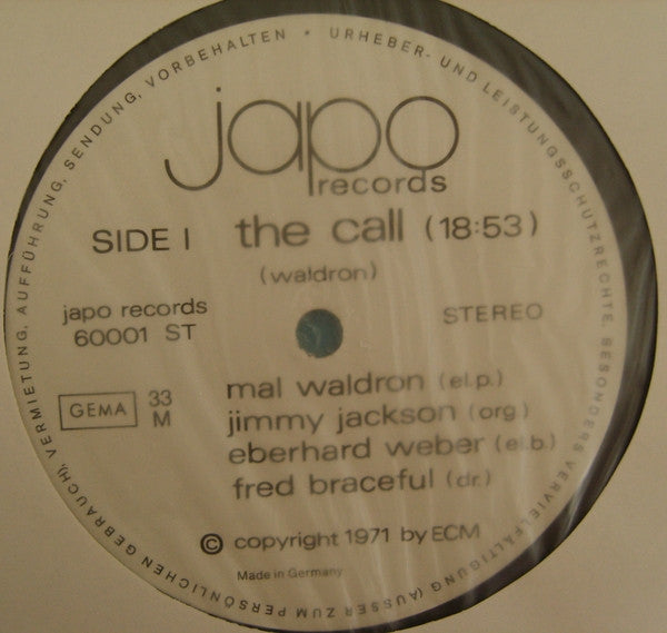 Mal Waldron : The Call (LP,Album,Stereo)
