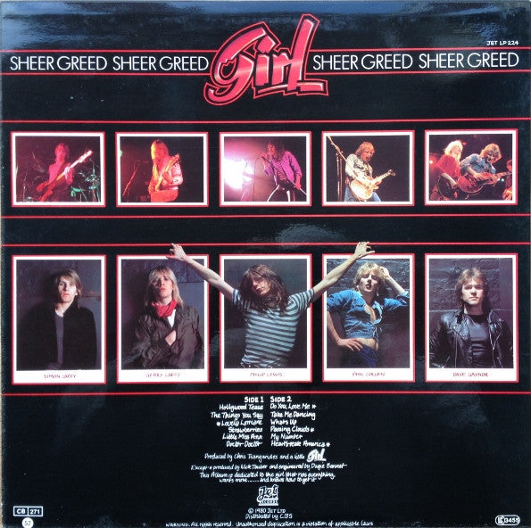 Girl (2) : Sheer Greed (LP,Album)