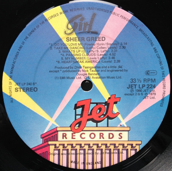 Girl (2) : Sheer Greed (LP,Album)