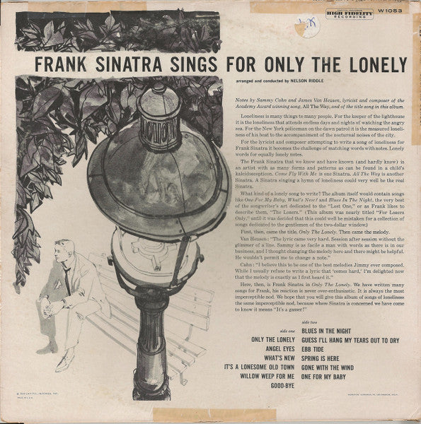Frank Sinatra : Frank Sinatra Sings For Only The Lonely (LP,Album,Mono)