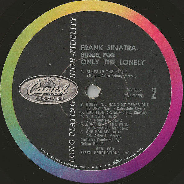 Frank Sinatra : Frank Sinatra Sings For Only The Lonely (LP,Album,Mono)