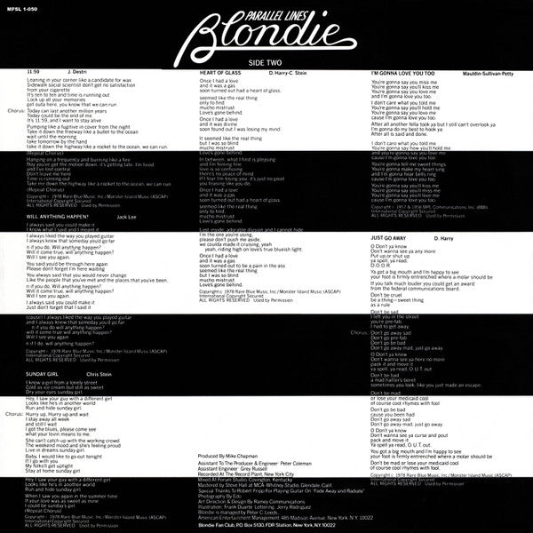 Blondie : Parallel Lines (LP,Album,Reissue,Remastered,Stereo)