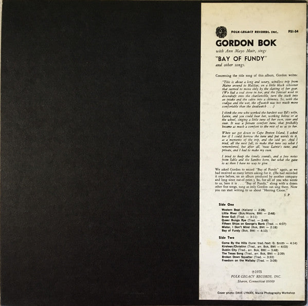 Gordon Bok : Bay Of Fundy (LP,Album,Stereo)