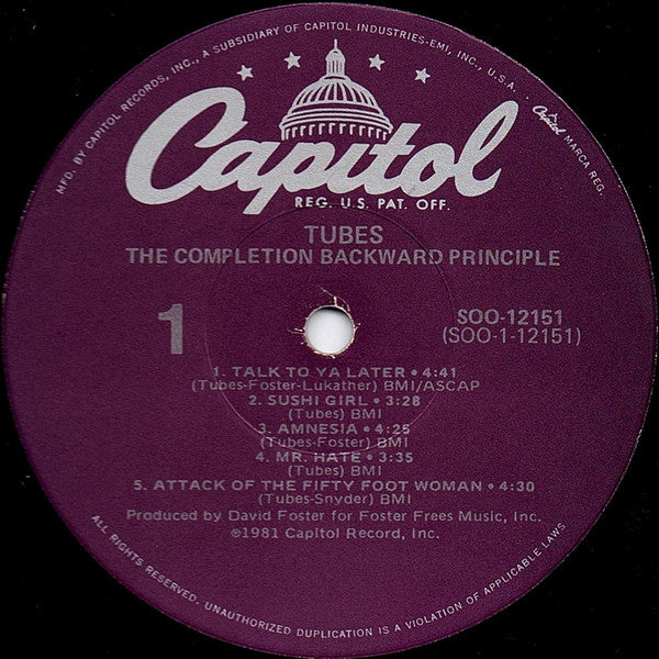 Tubes, The : The Completion Backward Principle (LP,Album)