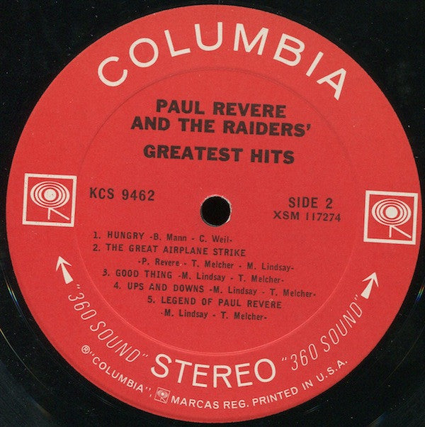 Paul Revere & The Raiders : Paul Revere & The Raiders' Greatest Hits (LP,Stereo,Compilation)