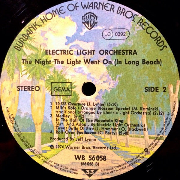 Electric Light Orchestra : The Night The Light Went On (In Long Beach) (LP,Album,Repress,Stereo)