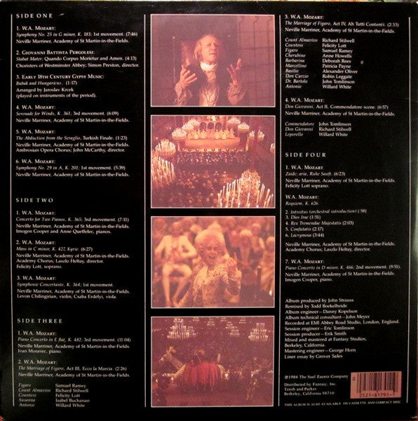 Wolfgang Amadeus Mozart - Sir Neville Marriner, Academy Of St. Martin-in-the-Fields, The : Amadeus (Original Soundtrack Recording) (LP,Album)