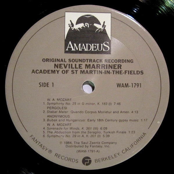 Wolfgang Amadeus Mozart - Sir Neville Marriner, Academy Of St. Martin-in-the-Fields, The : Amadeus (Original Soundtrack Recording) (LP,Album)