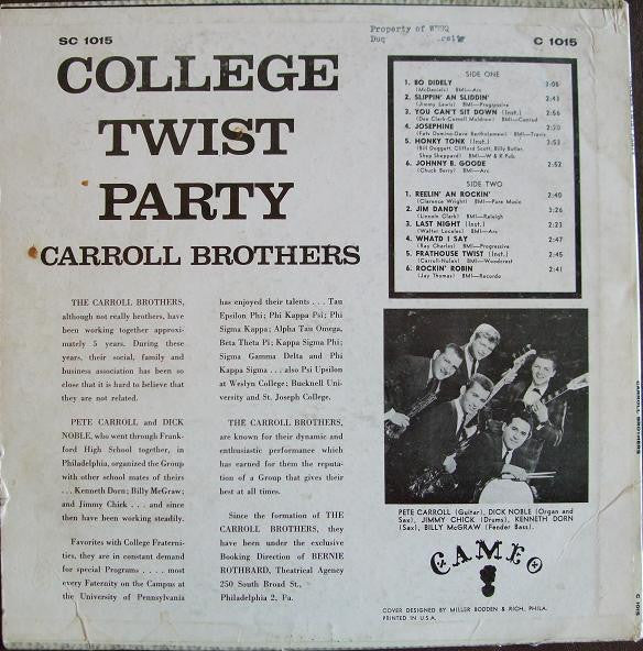 Carroll Brothers : College Twist Party (LP,Album,Mono)