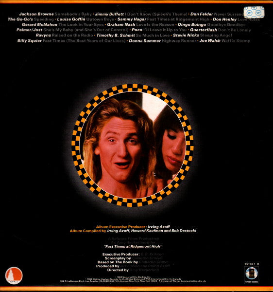 Various : Fast Times At Ridgemont High • Music From The Motion Picture (LP,Album,Compilation,Stereo)