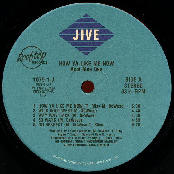 Kool Moe Dee : How Ya Like Me Now (LP,Album,Stereo)
