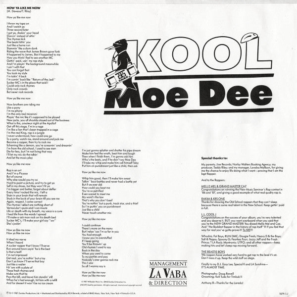 Kool Moe Dee : How Ya Like Me Now (LP,Album,Stereo)