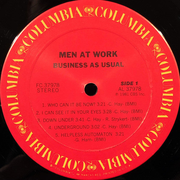 Men At Work : Business As Usual (LP,Album,Stereo)
