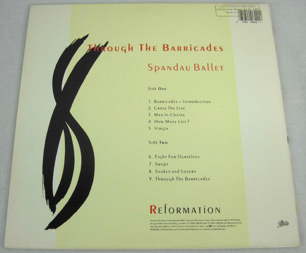 Spandau Ballet : Through The Barricades (LP,Album)