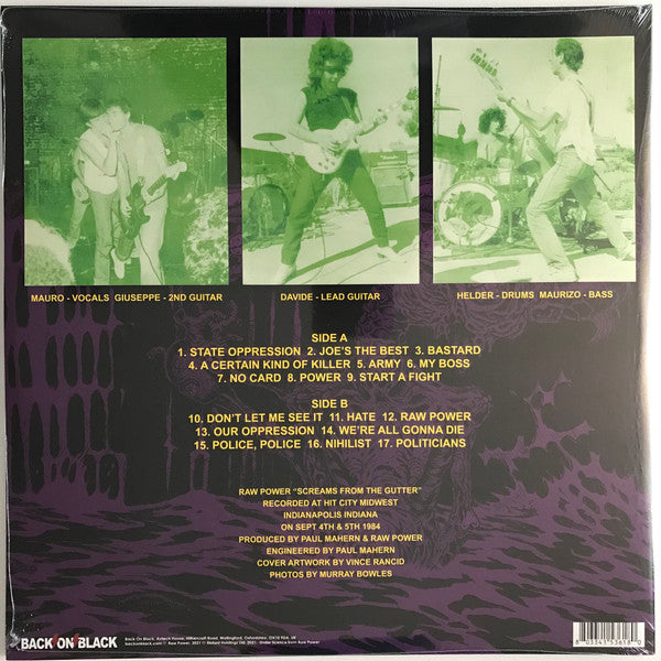 Raw Power (2) : Screams From The Gutter (LP,Album,Reissue)