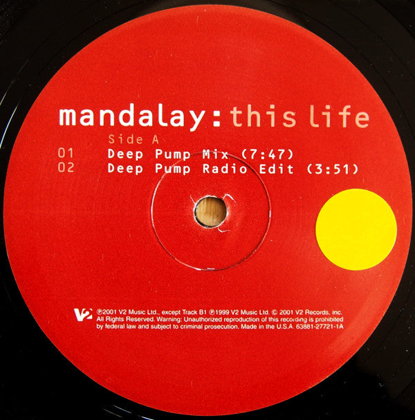 Mandalay : This Life (12",33 ⅓ RPM)