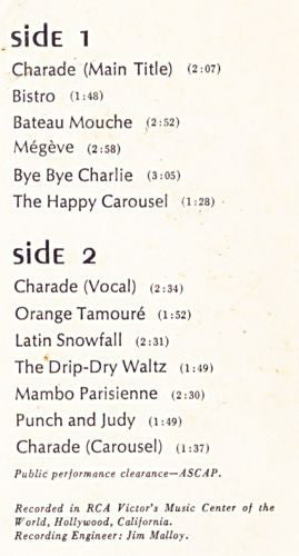Henry Mancini : Charade (Album,LP,Stereo)