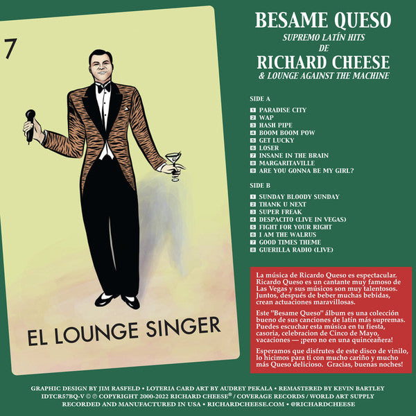 Richard Cheese & Lounge Against The Machine : Besame Queso: Supremo Latín Hits (LP,Compilation,Limited Edition,Stereo)