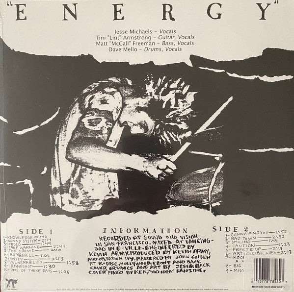 Operation Ivy : Energy (LP,Album,Limited Edition,Numbered,Reissue)