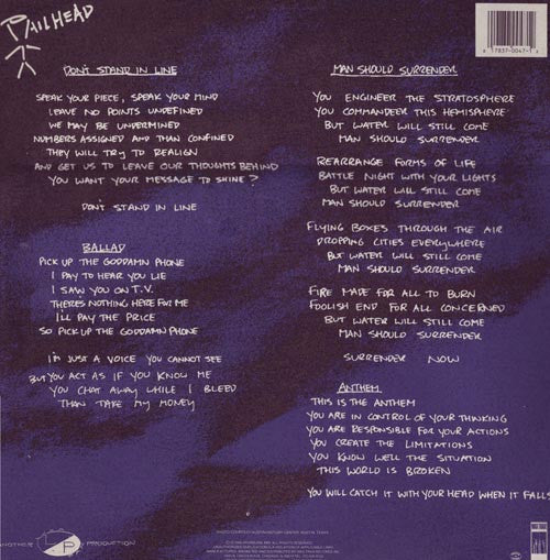 Pailhead : Trait (12",45 RPM)