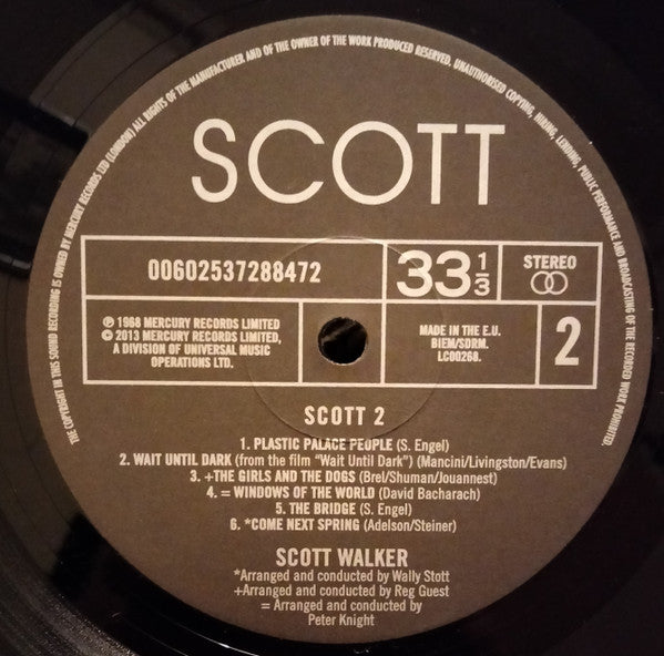 Scott Walker : Scott 2 (LP,Album,Reissue,Remastered,Stereo)