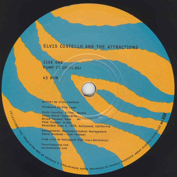 Elvis Costello & The Attractions : Live At Hollywood High (7",45 RPM,Record Store Day,Limited Edition,Numbered)