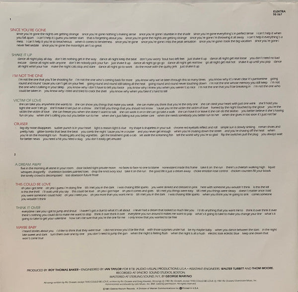 Cars, The : Shake It Up (LP,Album,Club Edition,Stereo)