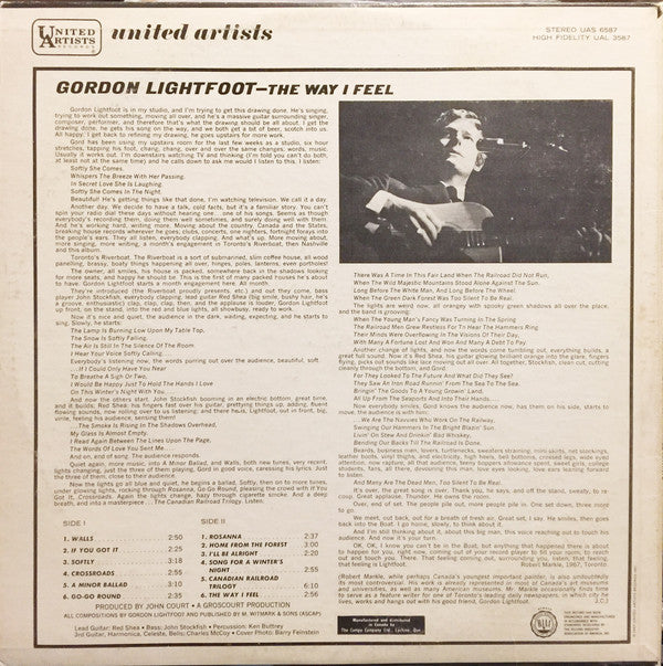 Gordon Lightfoot : The Way I Feel (LP,Album,Stereo)