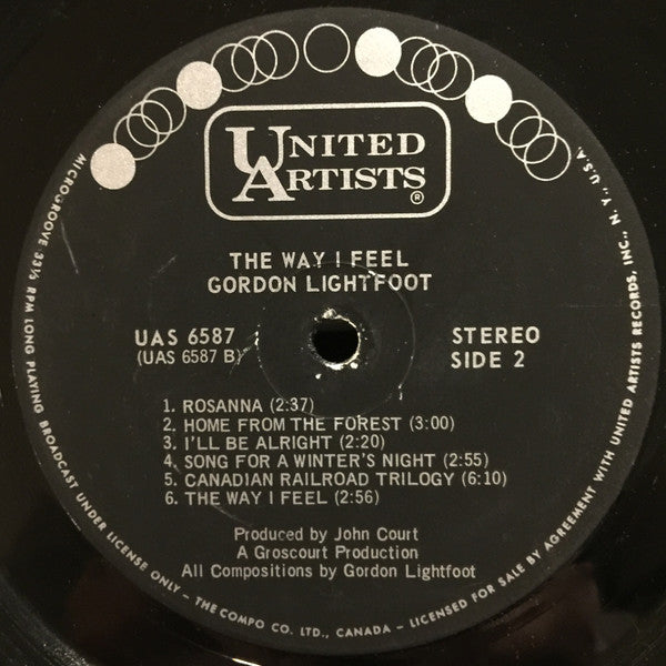Gordon Lightfoot : The Way I Feel (LP,Album,Stereo)