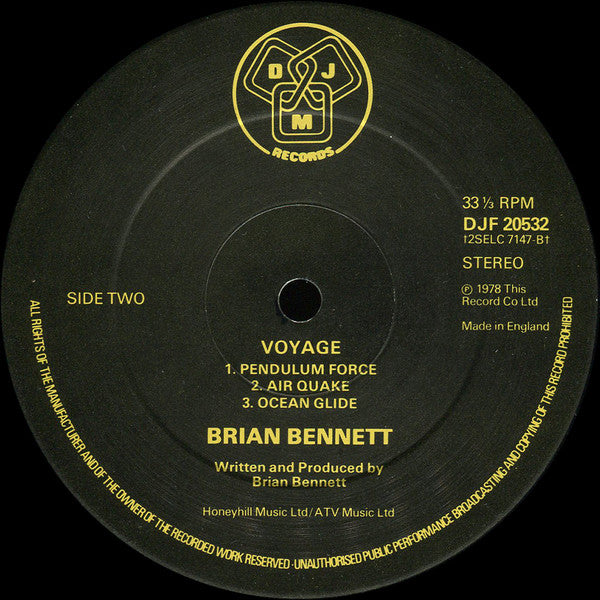 Brian Bennett : Voyage (A Journey Into Discoid Funk) (LP,Album)