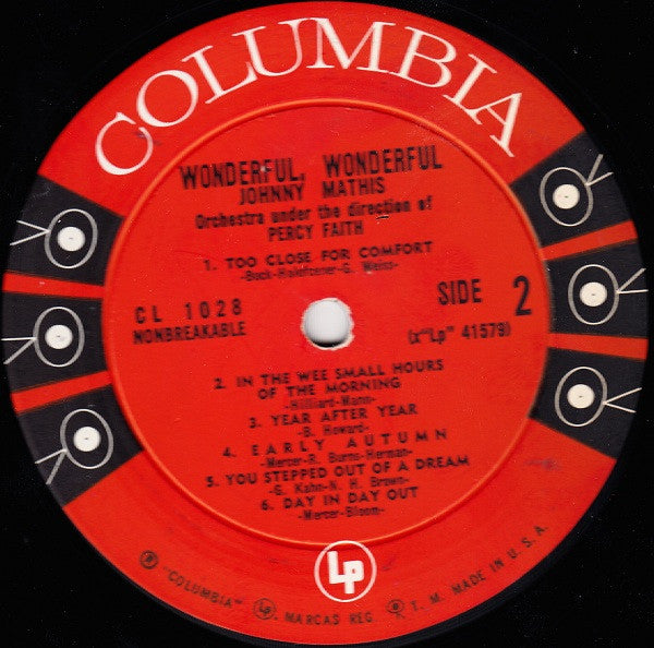 Johnny Mathis : Wonderful! Wonderful! (LP,Album,Mono)
