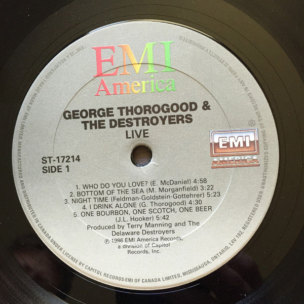 George Thorogood & The Destroyers : Live (LP,Album)