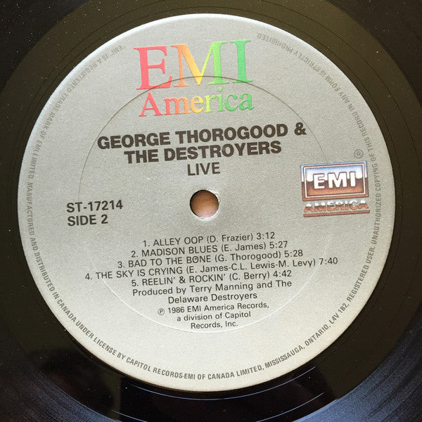 George Thorogood & The Destroyers : Live (LP,Album)