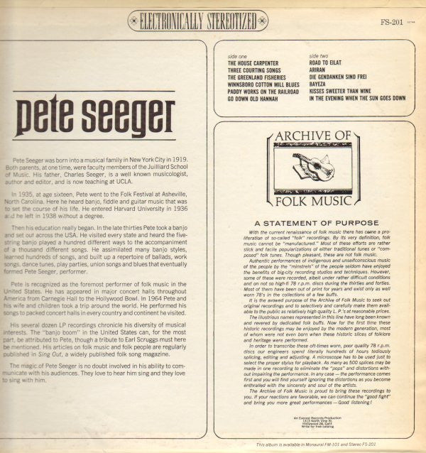 Pete Seeger : Pete Seeger (LP,Album,Stereo)