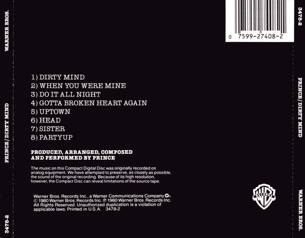 Prince : Dirty Mind (Album,Reissue)