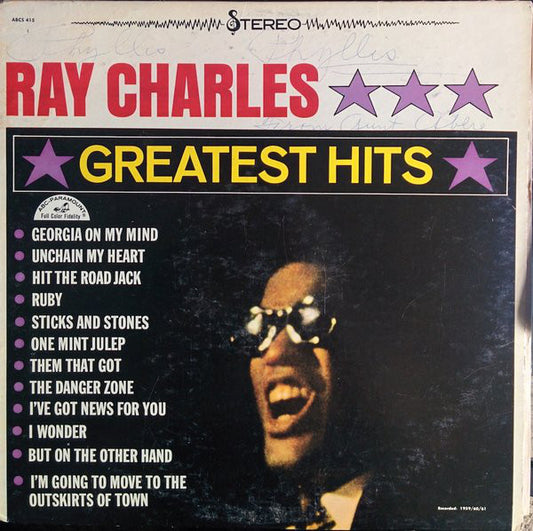 Ray Charles : Greatest Hits (LP,Stereo,Compilation)