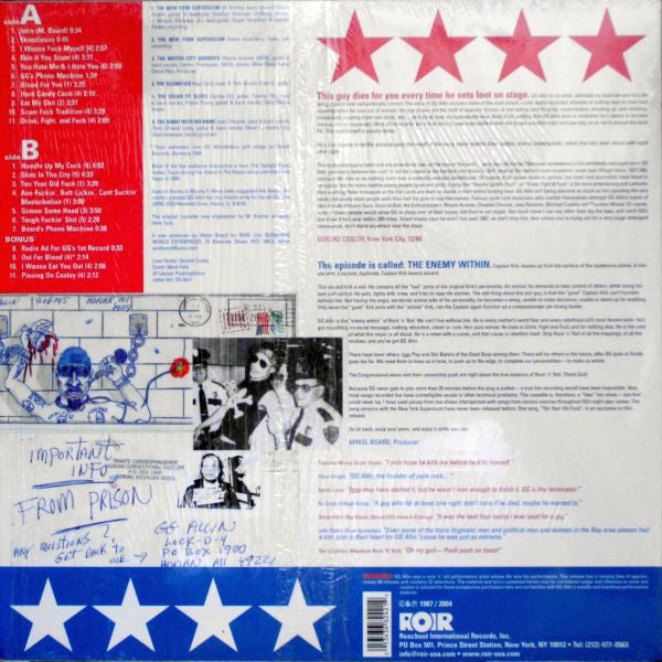 GG Allin : Hated In The Nation (LP,Reissue)