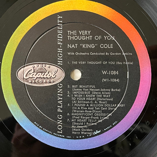 Nat King Cole, Gordon Jenkins And His Orchestra : The Very Thought Of You (LP,Album,Repress,Mono)