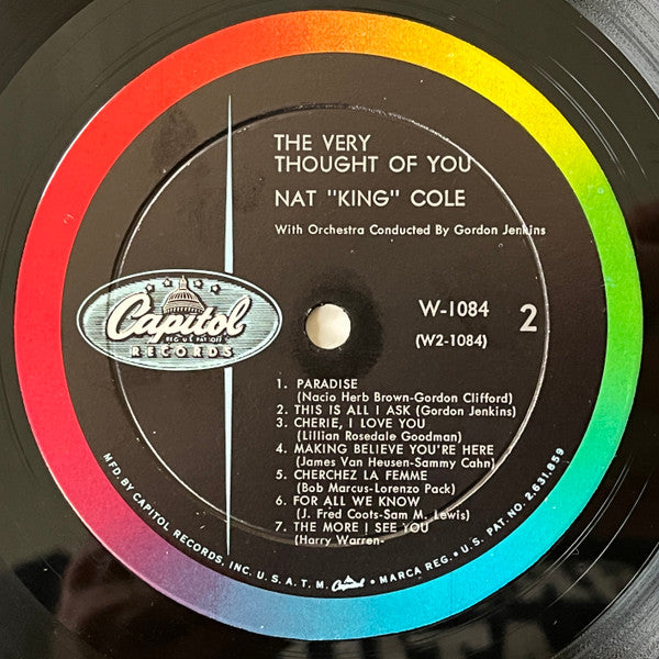 Nat King Cole, Gordon Jenkins And His Orchestra : The Very Thought Of You (LP,Album,Repress,Mono)