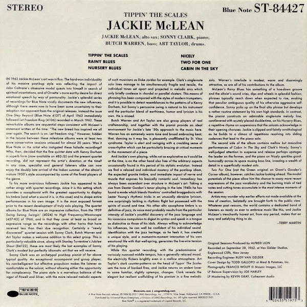 Jackie McLean : Tippin' The Scales (LP,Album,Reissue,Stereo)