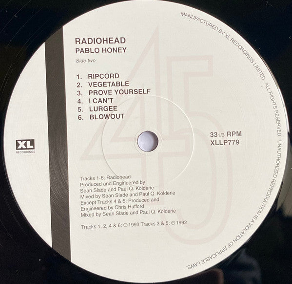 Radiohead : Pablo Honey (LP,Album,Reissue,Repress)