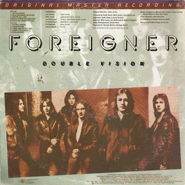 Foreigner : Double Vision (LP,Album,Limited Edition,Reissue,Remastered,Stereo)