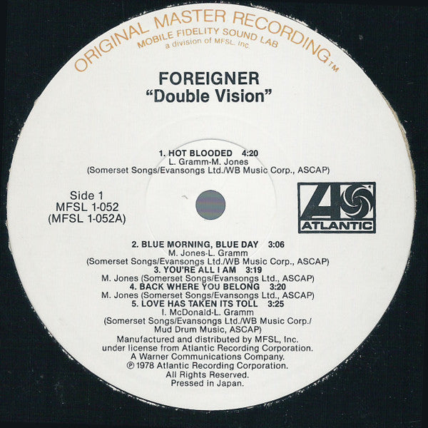 Foreigner : Double Vision (LP,Album,Limited Edition,Reissue,Remastered,Stereo)