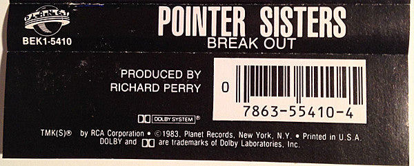 Pointer Sisters : Break Out (Album,Stereo)