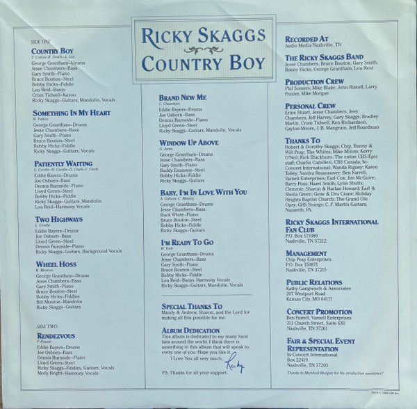 Ricky Skaggs : Country Boy (LP,Album)